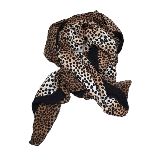 Unbranded Accessories - Great Vintage Leopard Print Silk ITALY Scarf square cover up large squar A004964